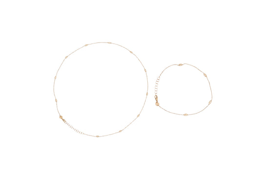 Set lant si bratara elemente ovale AG371