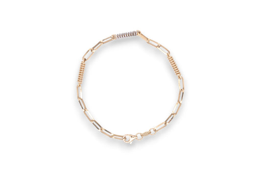 Bratara cu zale geometrice si spirale din Aur 14K AG455