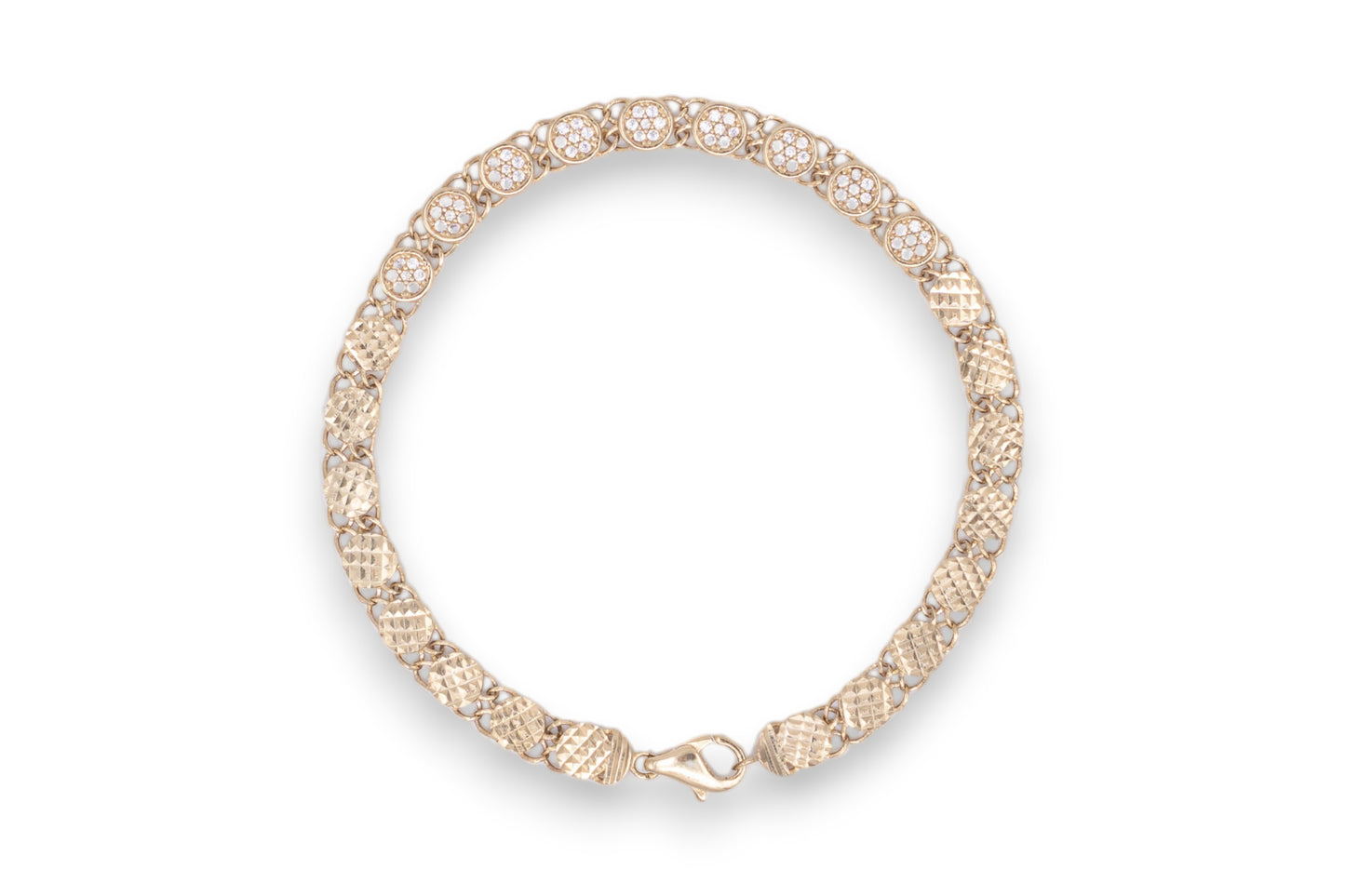 Bratara Glamour cu zirconii albe din Aur Galben 14K AG412