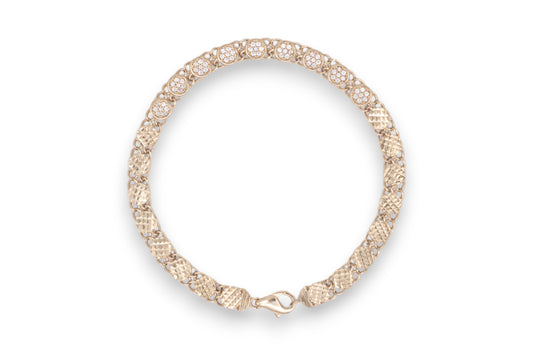 Bratara Glamour cu zirconii albe din Aur Galben 14K AG412