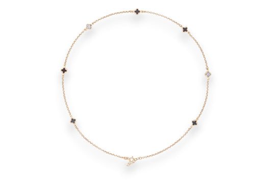 Lant cu trifoi negri - Aur Galben 14K AG407