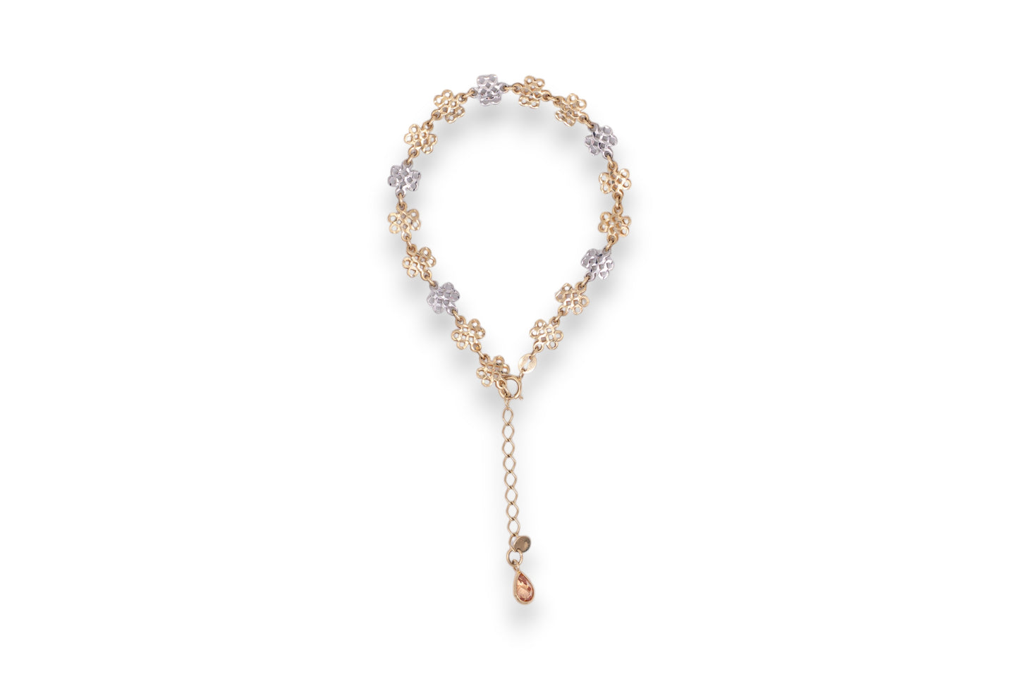 Bratara florală bicolora din Aur 14K AG382