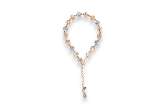 Bratara florală bicolora din Aur 14K AG382