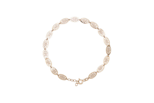Bratara romantică cu flori din Aur Galben 14K AG185