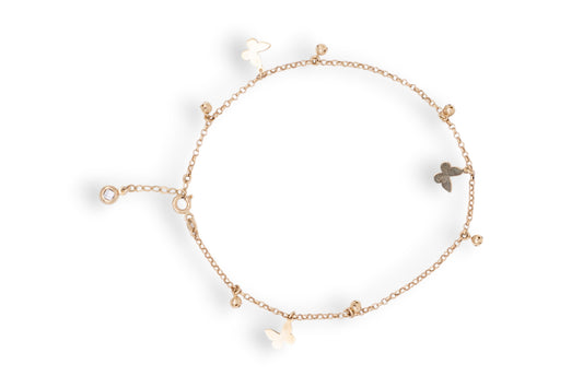 Bratara de Picior Butterfly Dance – Aur 14K AG356