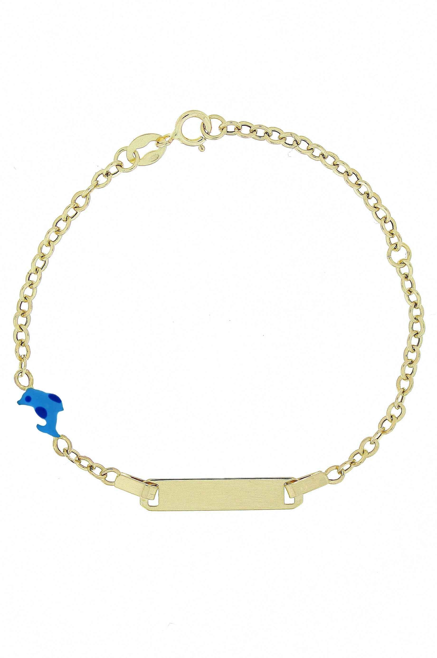 Bratara copii "Delfin Albastru" si placuta - Antonia Gold