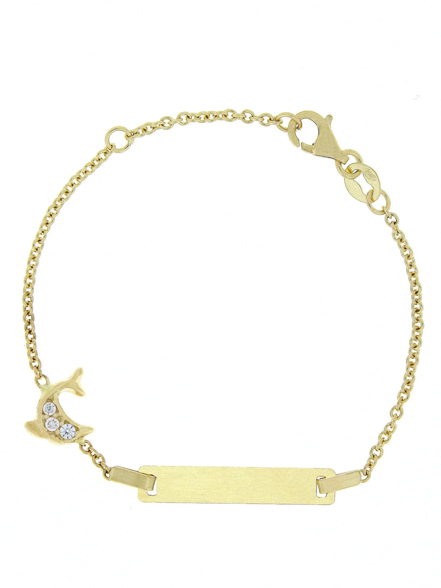 Bratara copii "Delfin cu pietre zirconia" si placuta - Antonia Gold