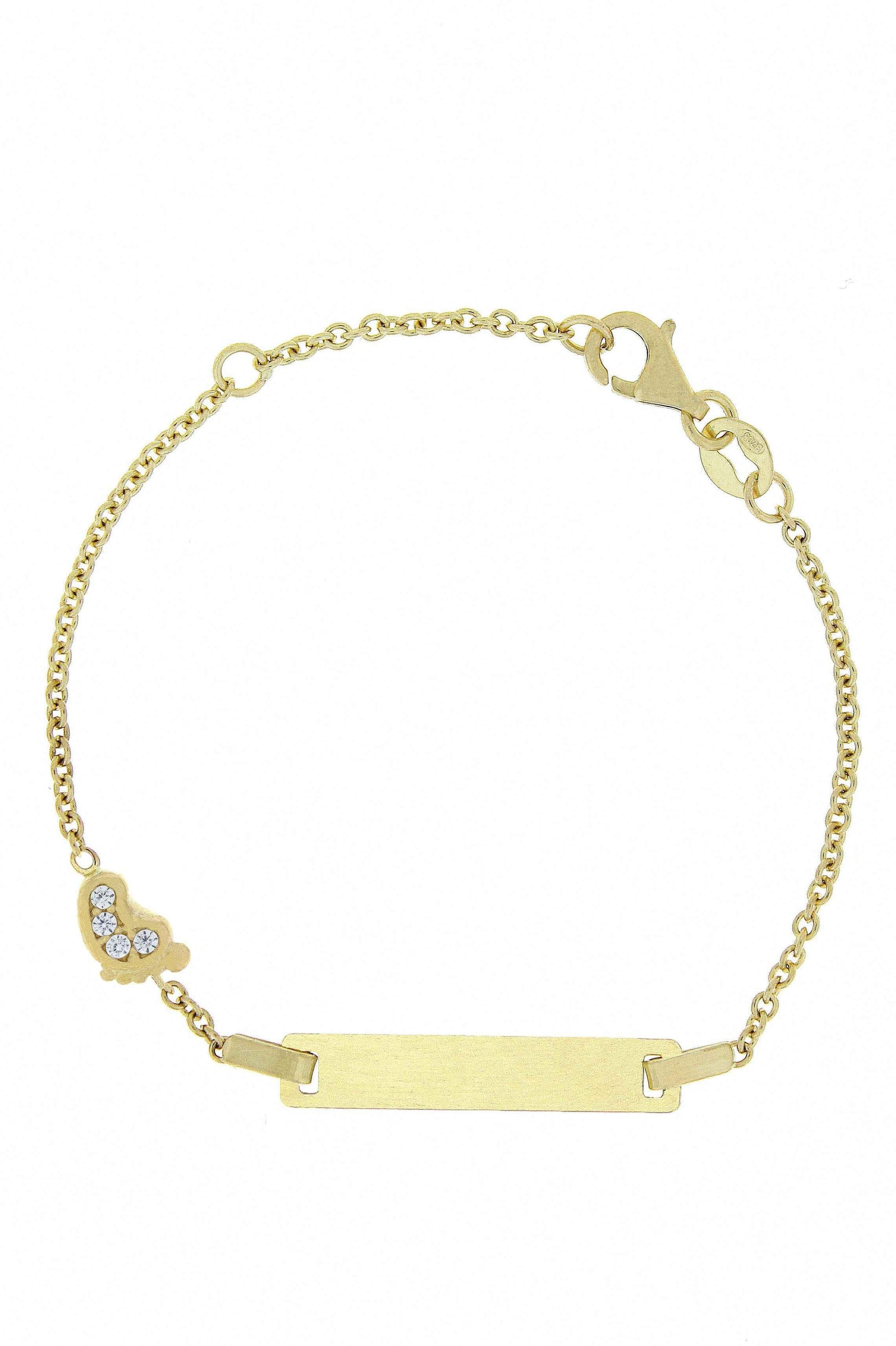 Bratara copii "Piciorus si pietre zirconia" cu placuta - Antonia Gold