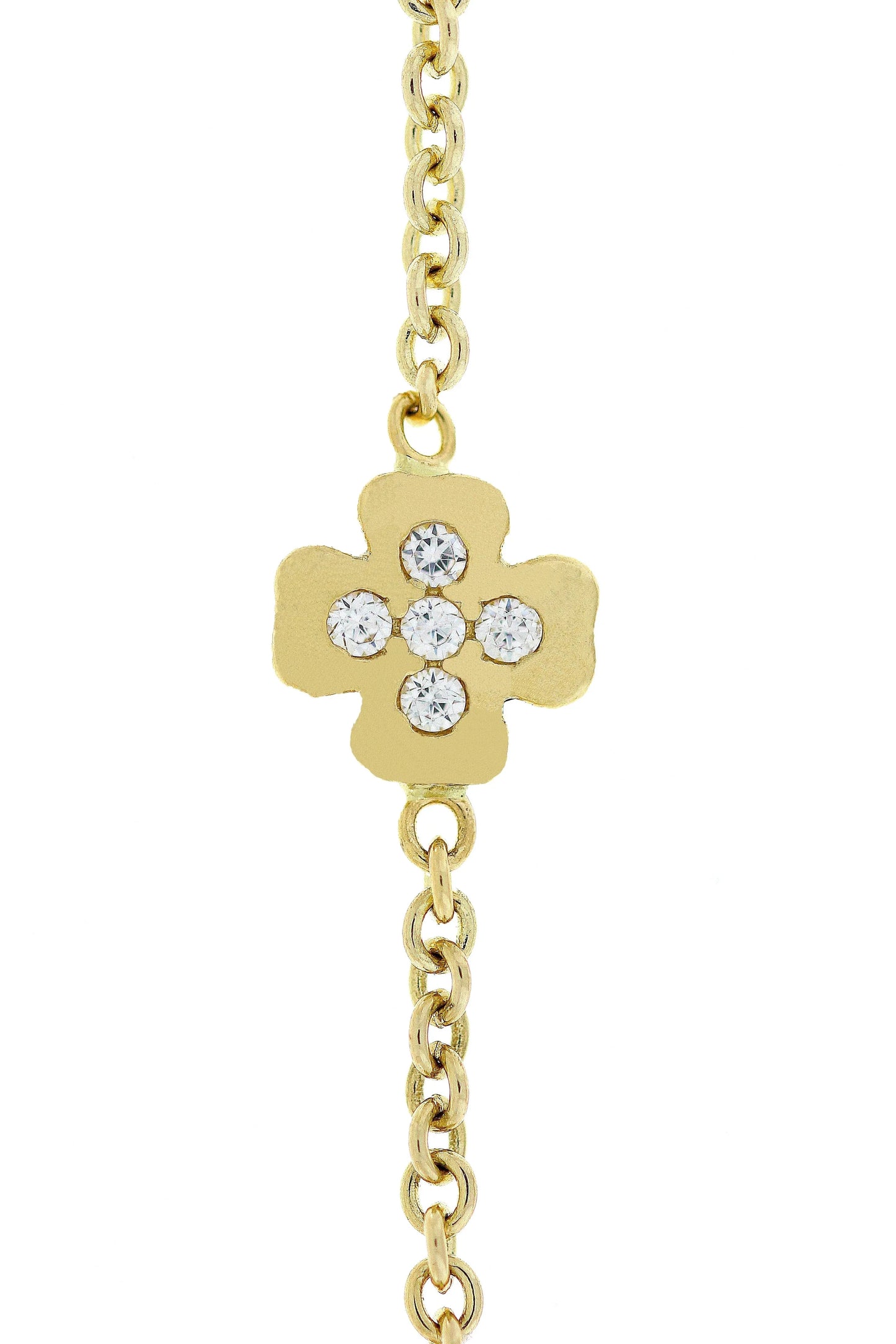 Bratara copii "Cruciulita si pietre zirconia" cu placuta - Antonia Gold