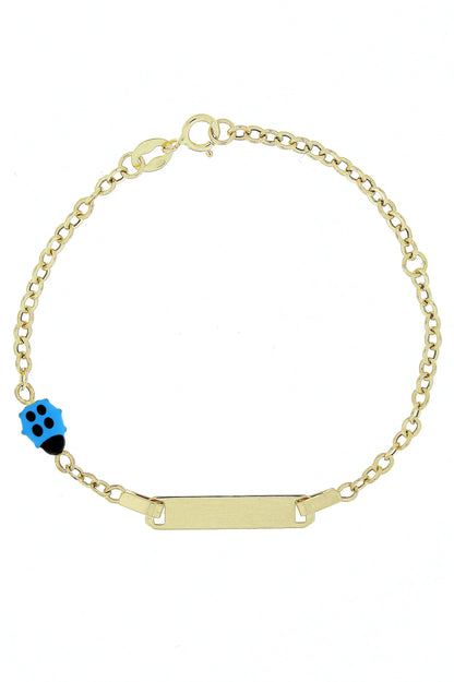 Bratara copii "Gargarita albastra" cu placuta - Antonia Gold