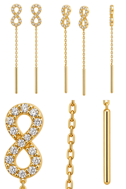 Cercei Aur 14 K lantisor "Infinit Vertical"