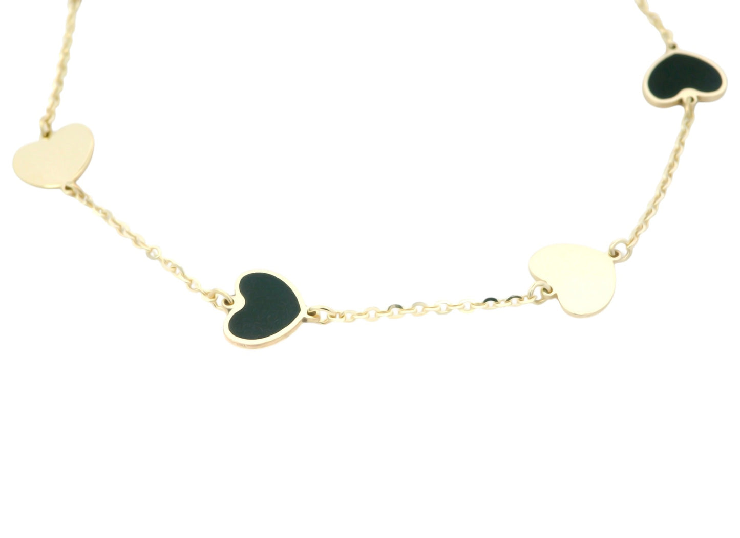 Bratara din Aur cu Inimi Alternante – Design Delicat și Elegant