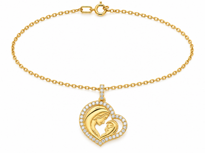 Lantisor Aur 14K Maica Domnului si Pruncul