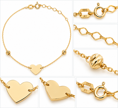 Lantisor Aur 14K Heart 2