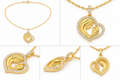 Lantisor Aur 14K Maica Domnului si Pruncul