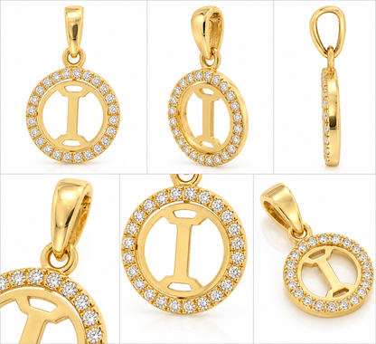 Pandantiv Aur 14 K Initiala "I"