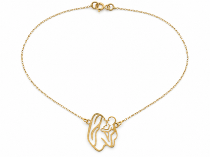 Lantisor Aur 14K Mama si copilul in brate