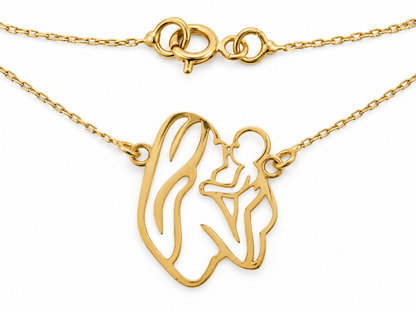 Lantisor Aur 14K Mama si copilul in brate