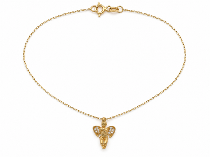 Lantisor Aur 14K Angel Pietre Zirconia