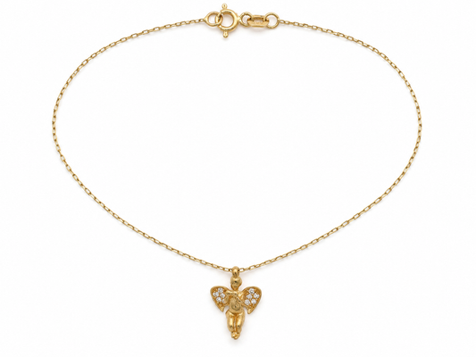 Lantisor Aur 14K Angel Pietre Zirconia