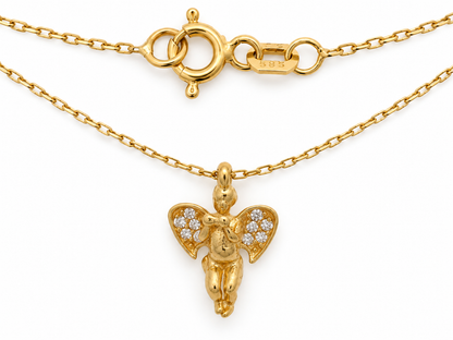 Lantisor Aur 14K Angel Pietre Zirconia