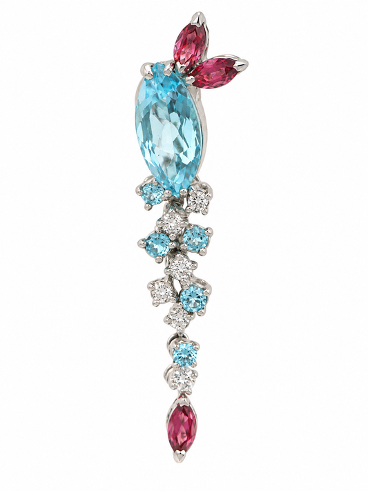 Cercei Aur 18K Azure Elegance cu Diamante