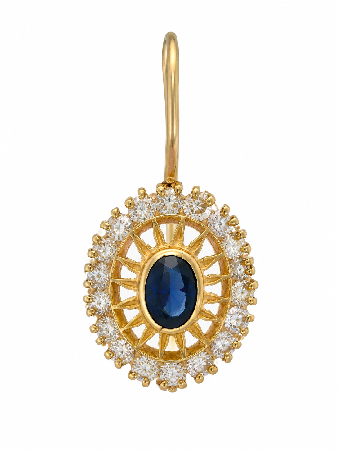 Cercei Aur 14K Blue Royal 36 Diamante