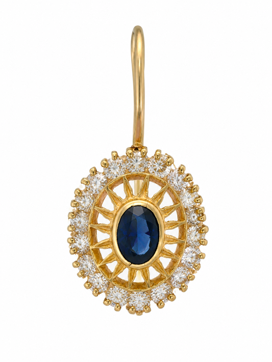 Cercei Aur 14K Blue Royal 36 Diamante