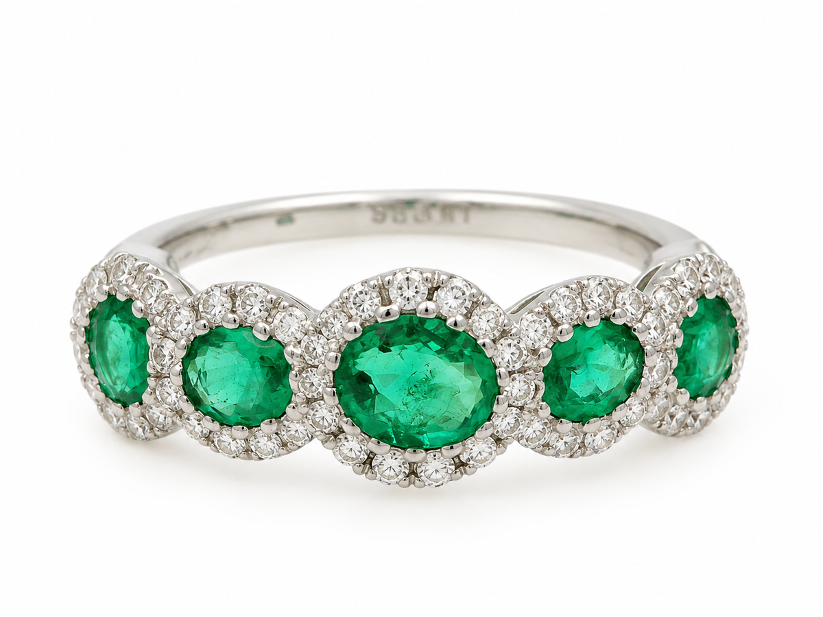 Inel Aur 18K Emerald Royale cu Diamante