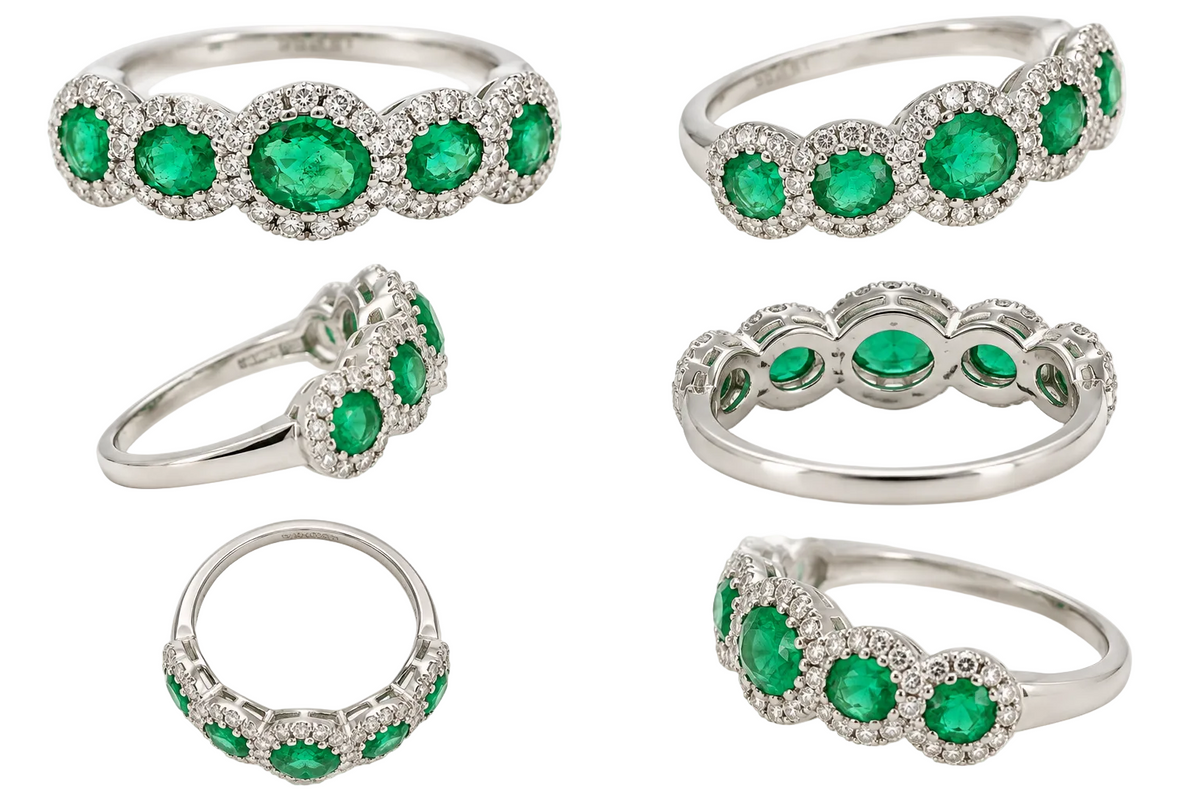 Inel Aur 18K Emerald Royale cu Diamante