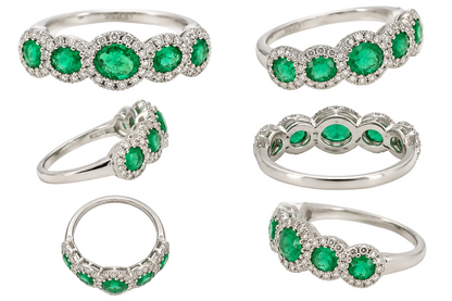 Inel Aur 18K Emerald Royale cu Diamante