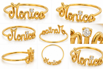 Inel Aur 18K - Monica Signature cu Diamant