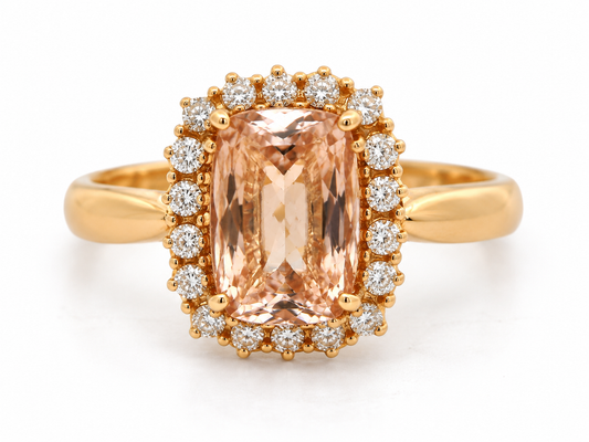 Inel Aur 18K Elegance Blush cu Diamante
