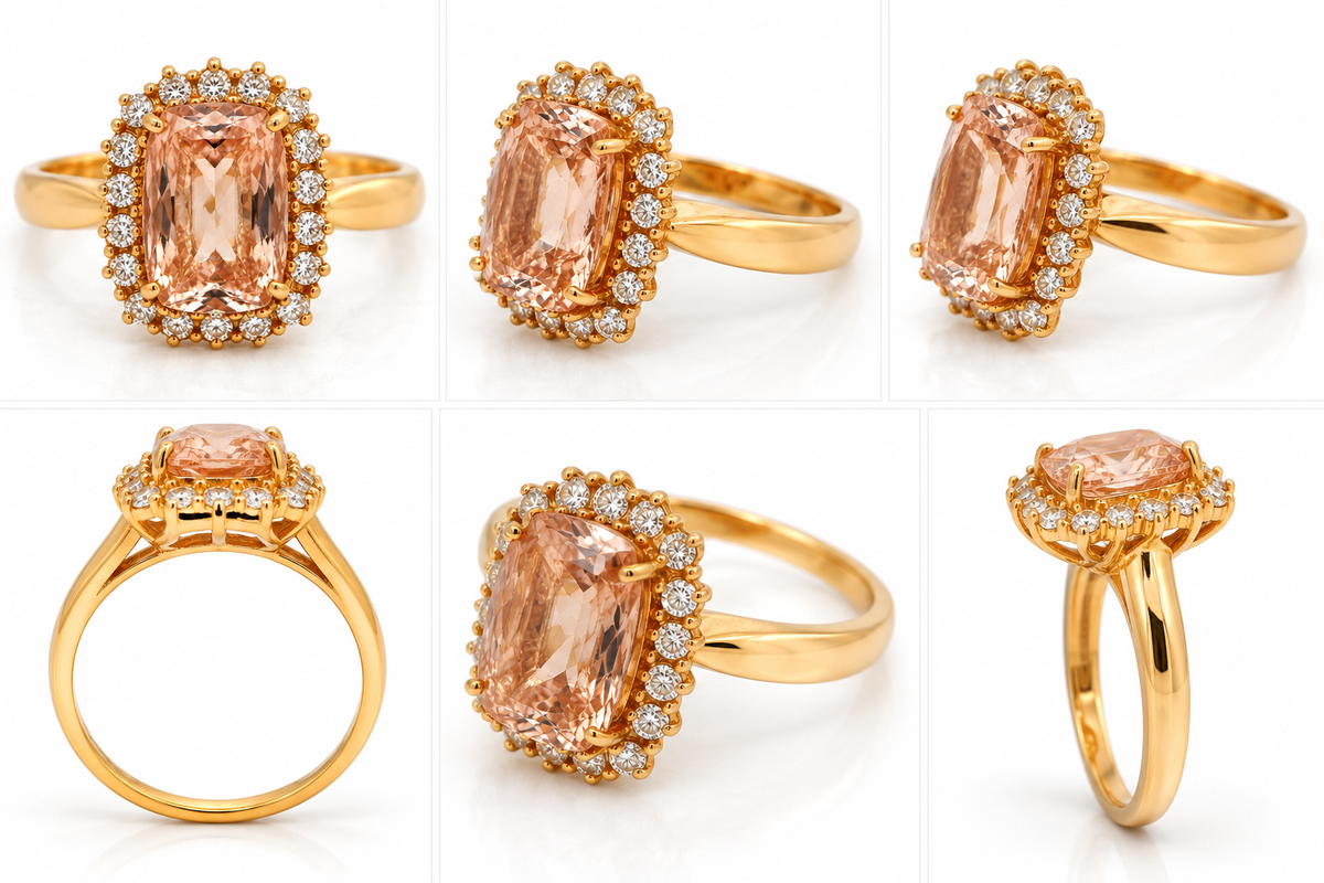 Inel Aur 18K Elegance Blush cu Diamante