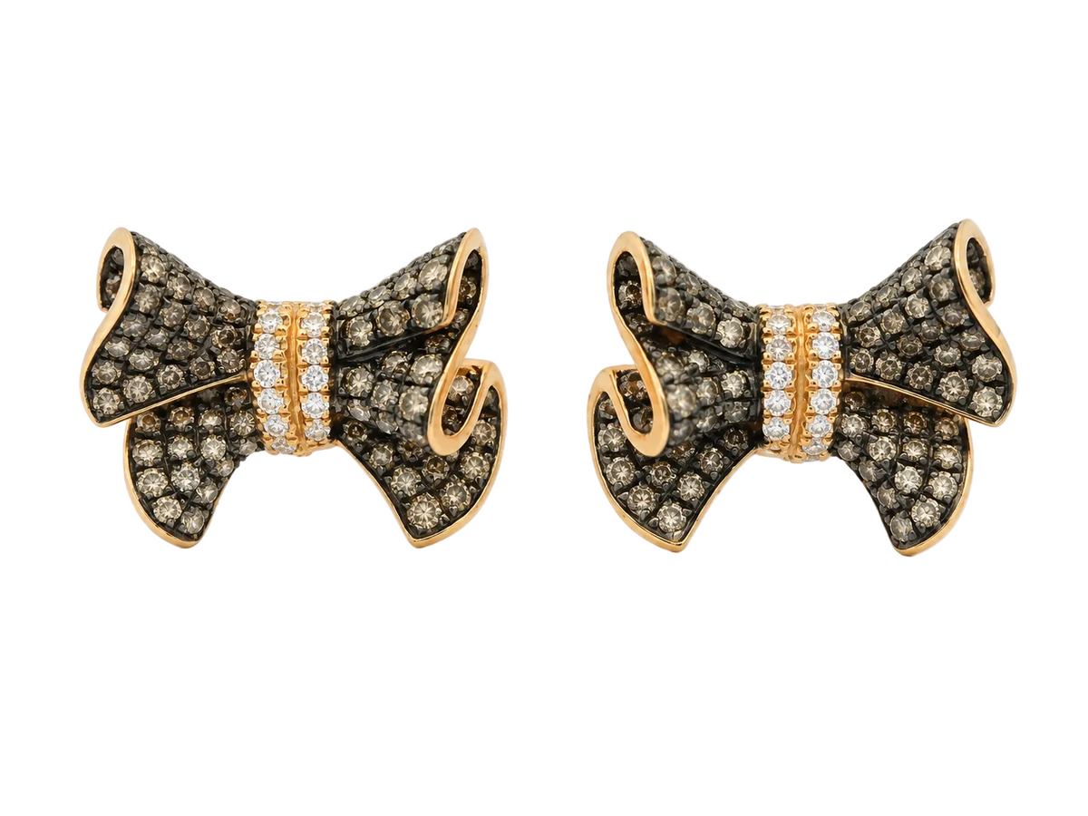 Cercei Aur 18K  Elegance Bow cu Diamante
