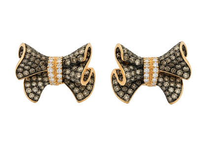 Cercei Aur 18K  Elegance Bow cu Diamante