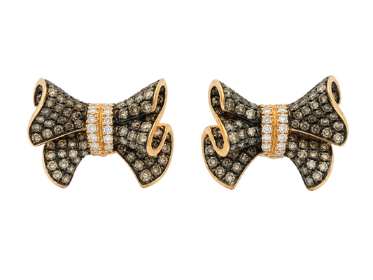 Cercei Aur 18K  Elegance Bow cu Diamante