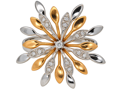 Inel Aur 18K Flower Light cu Diamante