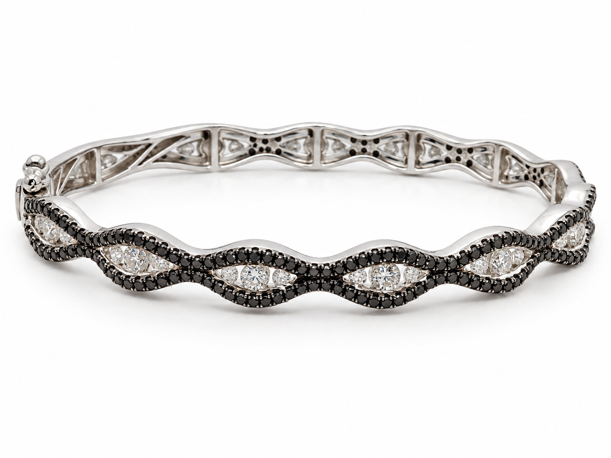 Bratara Aur 18K Fixa Noir Éternel cu Diamante