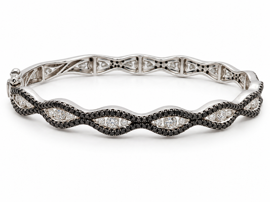 Bratara Aur 18K Fixa Noir Éternel cu Diamante