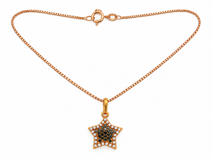 Lantisor Aur 18K Roz Eternal Star cu Diamante