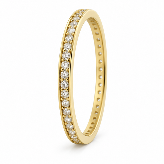 Inel Aur 14 K Tennis  Femei Pietre Albe