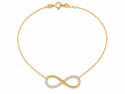 Lantisor Aur 14K Infinit si Pietre Zirconia