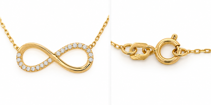 Lantisor Aur 14K Infinit si Pietre Zirconia