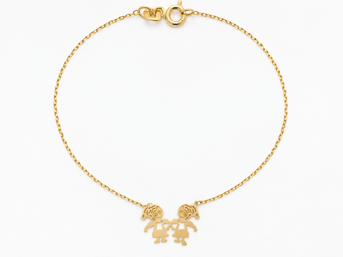 Lantisor Aur 14K Familia - Doua Surori Zambind