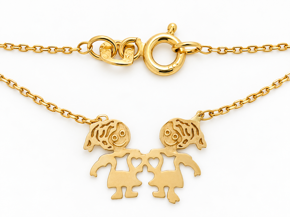 Lantisor Aur 14K Familia - Doua Surori Zambind