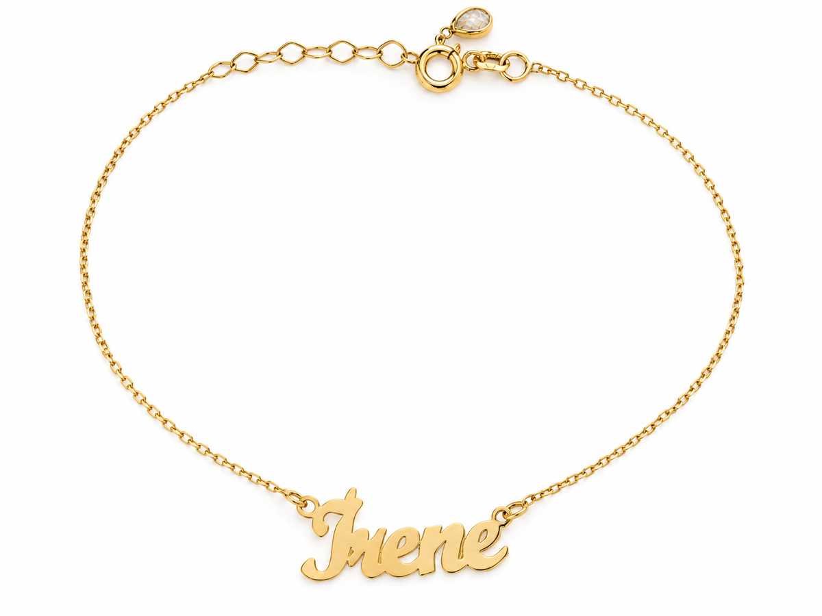Nume din Aur 14K "Irene" cu lantisor