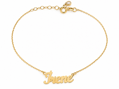 Nume din Aur 14K "Irene" cu lantisor