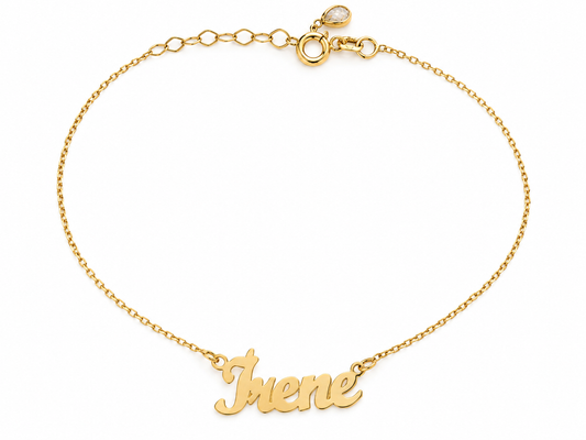Nume din Aur 14K "Irene" cu lantisor