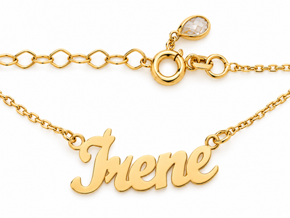 Nume din Aur 14K "Irene" cu lantisor